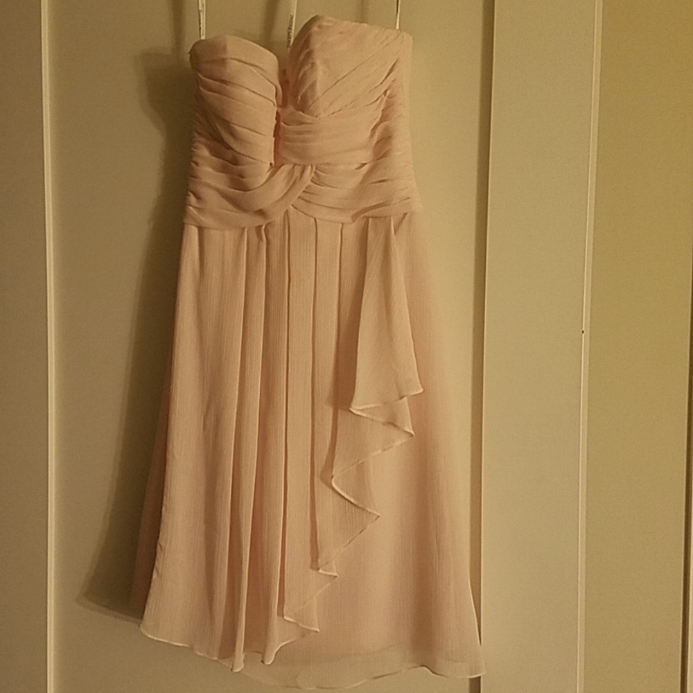 David's Bridal Petal Pink Short Cascade Dress
